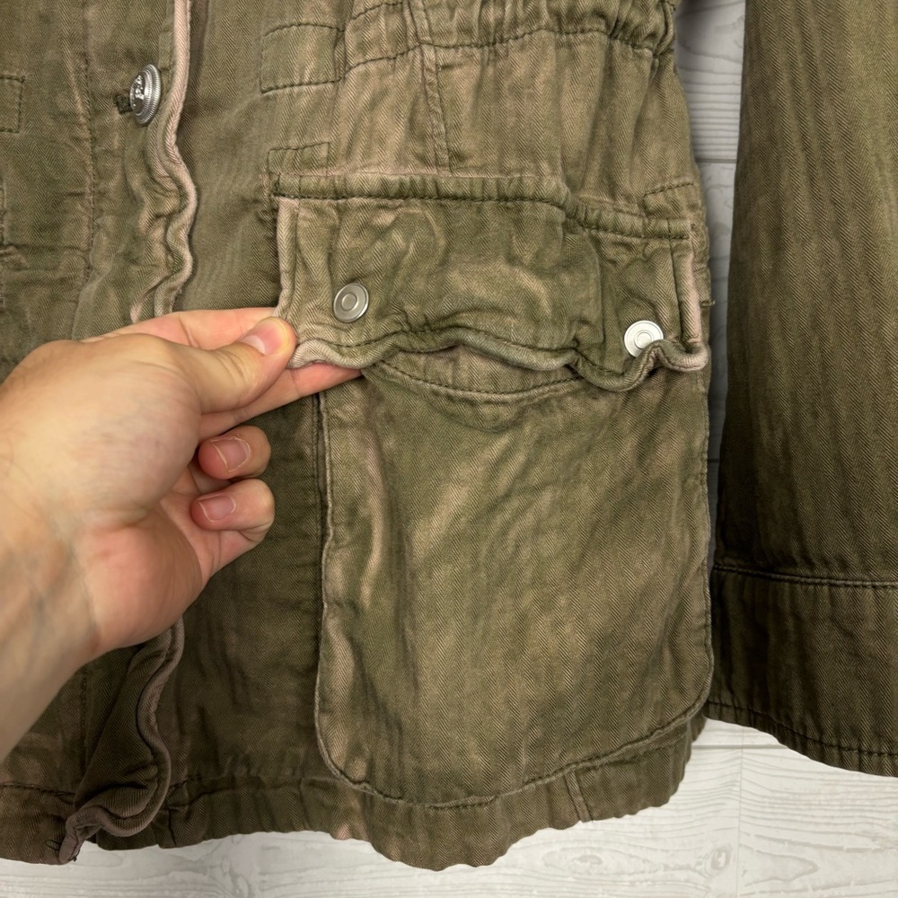 Free People Not Your Brother’s Military Style Jacket Size Small Olive Khaki Moss - Picture 5 of 16